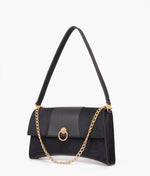 Load image into Gallery viewer, Black suede buckle envelope bag
