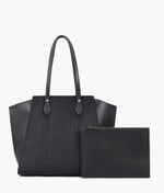 Load image into Gallery viewer, Black suede classic tote bag
