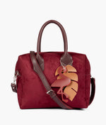 Load image into Gallery viewer, Burgundy suede mini bowling bag
