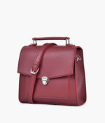 Load image into Gallery viewer, Maroon push-lock messenger bag
