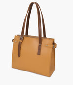 Load image into Gallery viewer, Mustard satchel tote bag
